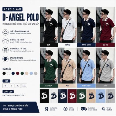 Áo polo nam thêu logo cao cấp màu đen
