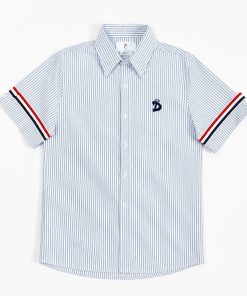 Áo sơ mi cộc tay sọc xanh