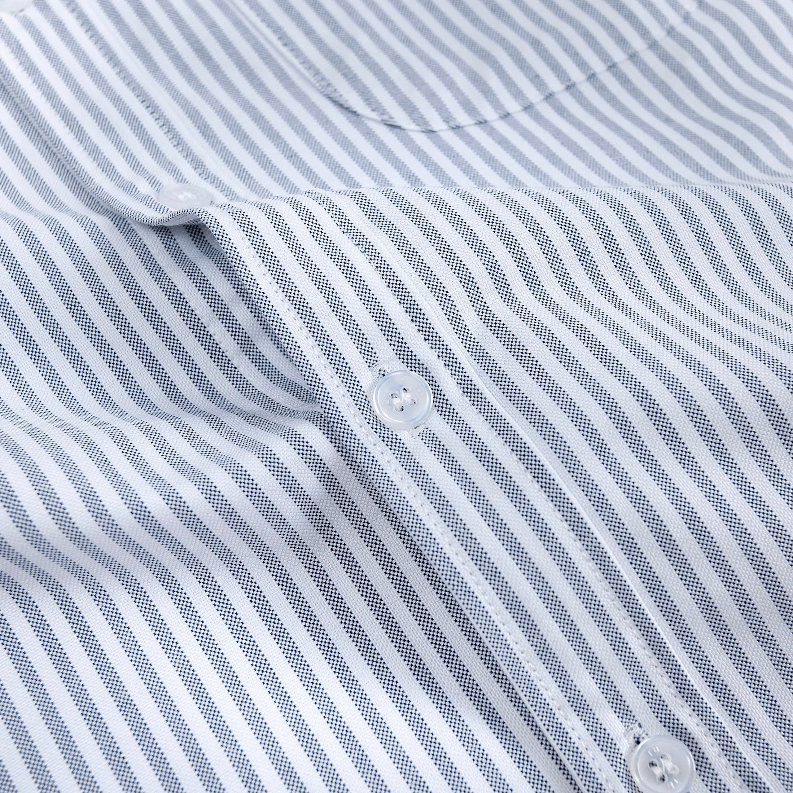 Áo sơ mi cộc tay sọc xanh - Ảnh 4